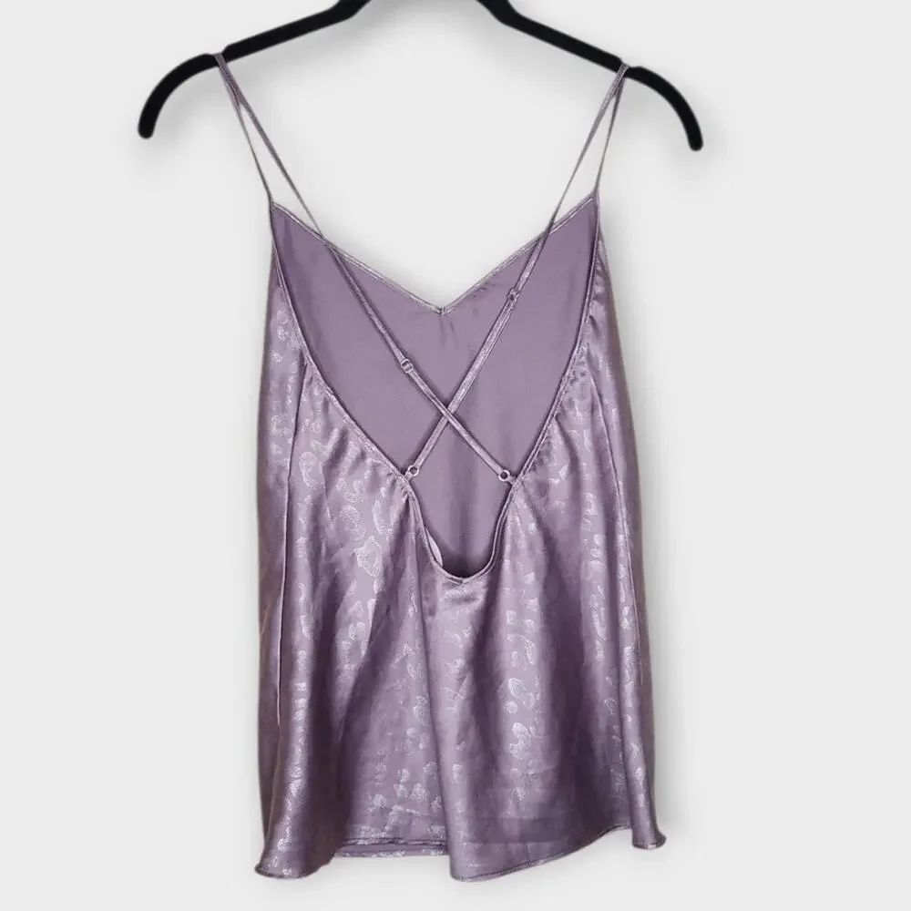 Victoria’s Secret Womens Purple Satin Leopard Cami XS Y2K Slip Strappy Back - Picture 7 of 7